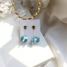 Funny Cute Ethnic Thailand Blue Elephant Star Stud Earring Womens Girls