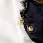Handmade Gold Sun Apollo Helois Drop Earrings Geometric Loop Sun Face Dangle Earrings