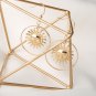 Handmade Gold Sun Apollo Helois Drop Earrings Geometric Loop Sun Face Dangle Earrings