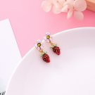 Handmade Sweet Cute Strawberry Flower Fruit Leaf Earring Long Chain Tussel Drop Earrings