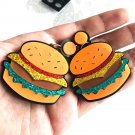 Handmade Exaggerated New Fried Chicken Hamburger Food Acrylic Drop Earrings