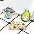 3PCS Kawaii Cat Avocado Pizza UFO Enamel Pin Badge Brooch Bag Clothes Lapel Pin