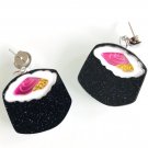 Handmade Exaggerated Japanese Sushi Food Acrylic Drop Earrings Kawaii Korean Funky Unique