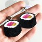 Handmade Exaggerated Japanese Sushi Food Acrylic Drop Earrings Kawaii Korean Funky Unique