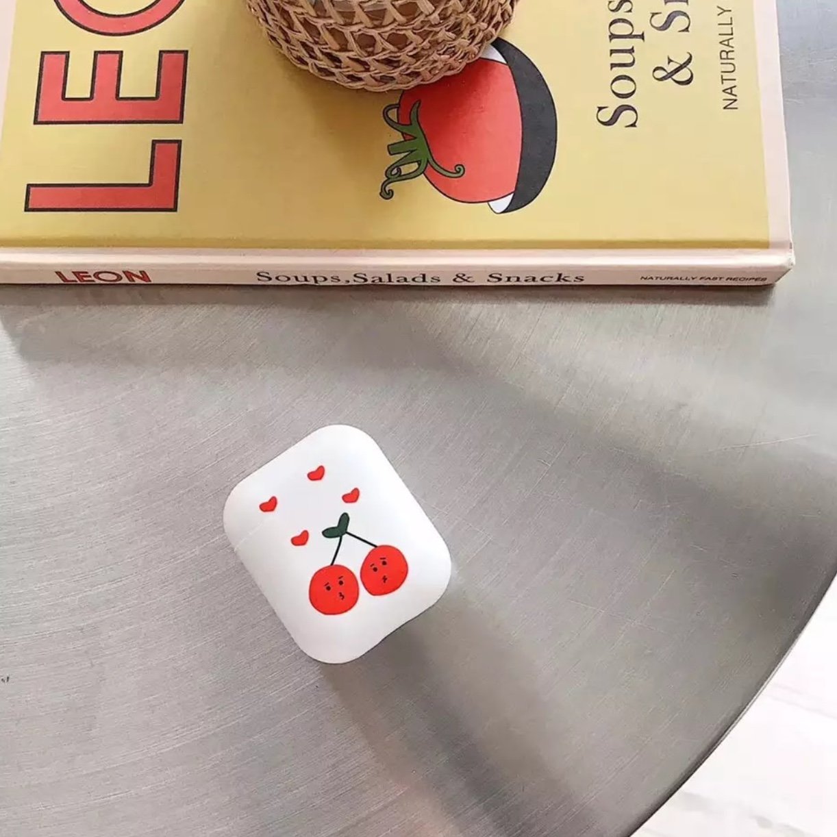 Apple Airpods Cherry Heart Cute Cover Bluetooth Wireless Earphone Cartoon Cover Kawaii
