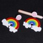 Handmade Exaggerated Rainbow Clouds Colorful Acrylic Drop Earrings Kawaii Japanese Korean