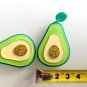 Handmade Exaggerated Green Avocado Glitter Acrylic Drop Earrings Kawaii Japanese Korean