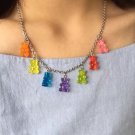 Handmade Gummy Bear Chain Necklace Candy Pendant Colorful Kawaii Korean