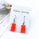Handmade Red Gummy Bear Drop Earrings Kawaii Cute Sweet Candy Food Korean Japanese Jewelry