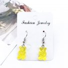 Handmade Yellow Gummy Bear Drop Earrings Kawaii Cute Sweet Candy Food Korean Japanese Jewelry