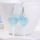 Handmade Kawaii Blue Lollipop Drop Earrings Kawaii Cute Candy Japanese Korean Pastel