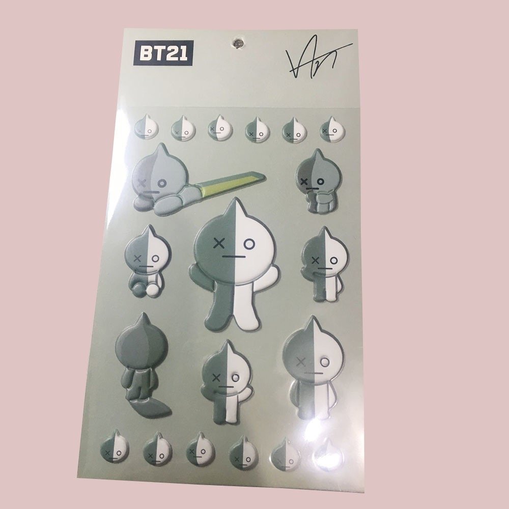 BTS Bangtan Boys BT21 Van 3D Bubble Stickers Set Scrapbooking Decal Stationery Kpop School Supplies