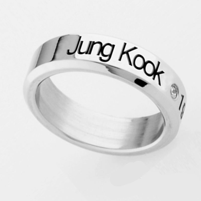 BTS Jungkook Bias Name Ring Band Bangtan Boys Jewelry Accessories Kpop BT21