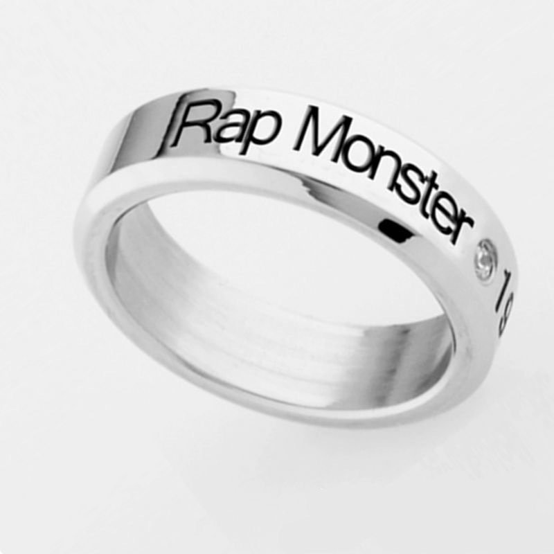 BTS Rapmon Bias Name Ring Band Bangtan Boys Jewelry Accessories Kpop BT21