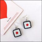 Handmade Japanese Sushi Onigiri Food Drop Earrings Kawaii Cute Korean Rice Balls Funny Jewelry