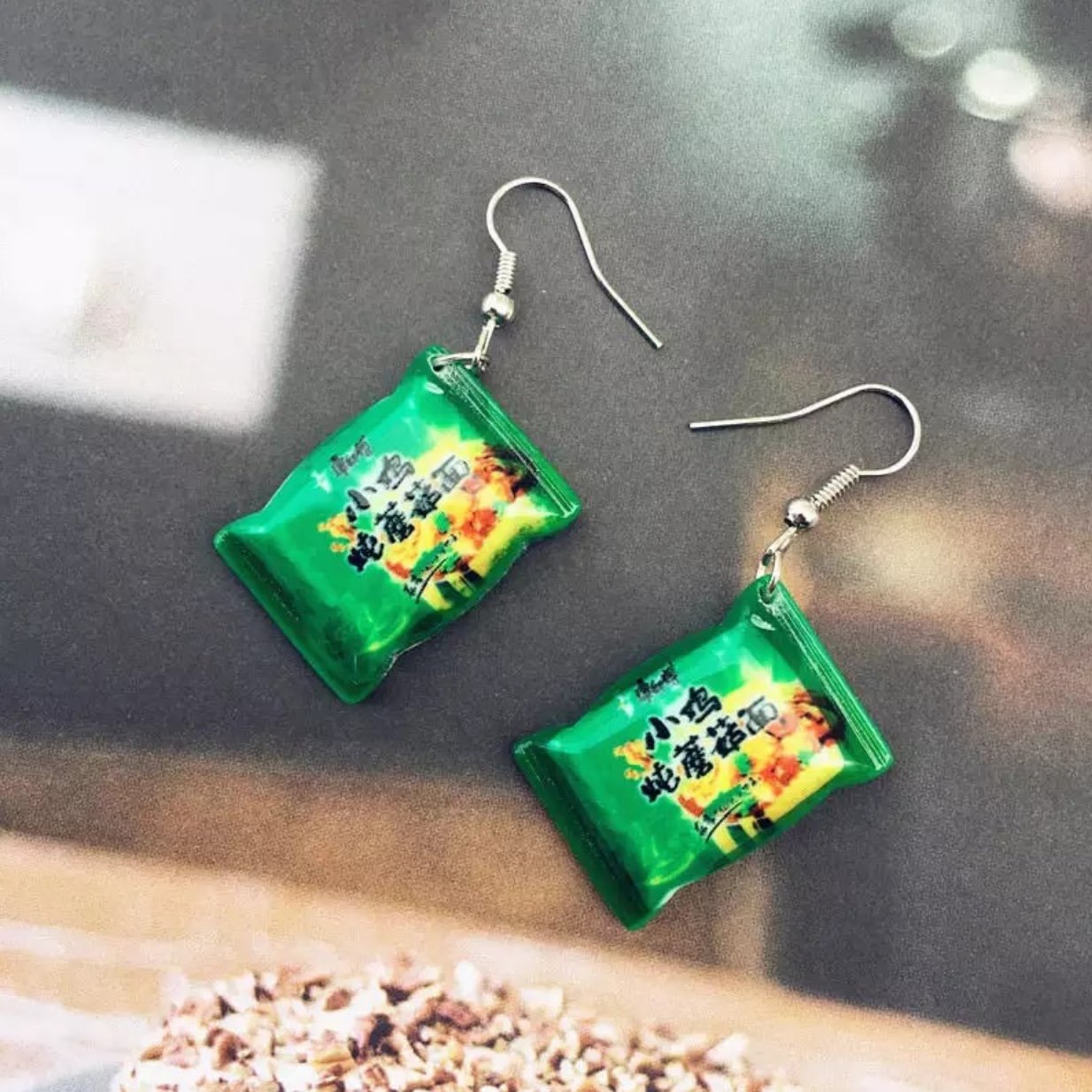 Handmade Ramen Instant Noodles Drop Earrings Kawaii Cute Japanese Food