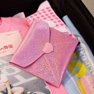 Kawaii Cute Bentoy Pink Sparkling Glitter Sanitary Bag Pads Tampons Pouch Napkin Makeup Bag
