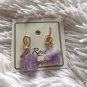 Korean Statement Irregular Amethyst Crystal Gem Stone Earrings Metal Knot Asymmetric Jewerly
