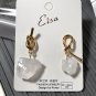 Korean Statement Irregular Quartz Crystal Gem Stone Earrings Metal Knot Asymmetric Jewerly