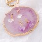 Korean Statement Irregular Quartz Crystal Gem Stone Earrings Metal Knot Asymmetric Jewerly