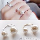 New Arrivals Pearl Ring Street Shoot Accessories Imitation Pearl Adjustable Ring Opening Jewelry