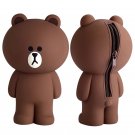 Line 3D Brown Bear Cartoon Pencil Case Container Bags Kawaii Cute School Supplies Stationery