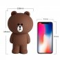 Line 3D Brown Bear Cartoon Pencil Case Container Bags Kawaii Cute School Supplies Stationery