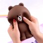 Line 3D Brown Bear Cartoon Pencil Case Container Bags Kawaii Cute School Supplies Stationery