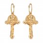 Trendy Vintage Cross Coin Portrait Pendant Drop Dangle Earrings Gold Ethnic Women Charm Jewelry