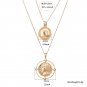 Simple Vintage Layering Coin Round Medusa Necklace Pendant Golden Portrait Trendy