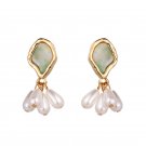 Geometric Simulated Pearl Tassel Drop Earrings Romantic Elegant Dangle Korean