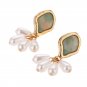 Geometric Simulated Pearl Tassel Drop Earrings Romantic Elegant Dangle Korean