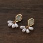 Geometric Simulated Pearl Tassel Drop Earrings Romantic Elegant Dangle Korean