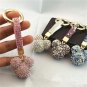 Rhinestone Crystal Keychain Keyring Tassel Mickey Bear BallPendant Bag Pendant Accessory Woman