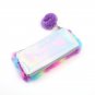 Cute Rainbow Stripe Fluffy Furry Pencil Case Girls Soft Plush Bag Pouch Stationery School Supplies