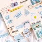 50Pcs Cute Japanese Blue Summer Stationery Stickers Kawaii Paper Kids DIY Scrapbooking Diary