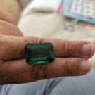 Large Moldavite Polished Faceted Emerald cut Stone 39.10 Ct  Green Beauty.
