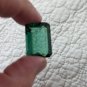 Large Moldavite Polished Faceted Emerald cut Stone 39.10 Ct  Green Beauty.