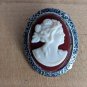 Vintage Sterling Silver Cameo Pin Broach