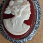 Vintage Sterling Silver Cameo Pin Broach