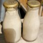 Vintage mid century Miniature Milk Bottles Salt And Pepper Shakers free shipping