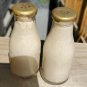 Vintage mid century Miniature Milk Bottles Salt And Pepper Shakers free shipping