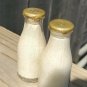 Vintage mid century Miniature Milk Bottles Salt And Pepper Shakers free shipping