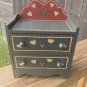 Ladie & Friends 1999 miniature wood dresser Jewelry Box F0402
