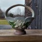 Roseville Gardenia USA 608-8  Flower Basket Mid century 1950s Modern Art Pottery
