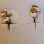 Vintage Santa Clip On Earings
