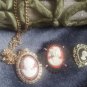 Vintage Cameo Brooches And Cameo Necklace Custom Jewelry Lot