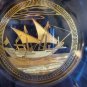 Kuwaiti Boom, Small Plate, Gold on black, Shadow Boxed