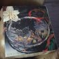 CRYSTAL CLEAR STUDIOS SLIEGH BELLS PLATTER/HAND PAINTED 14" 1991 JAPAN