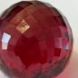 Unique Red Faceted Glass Sphere About 1.5" Diameter